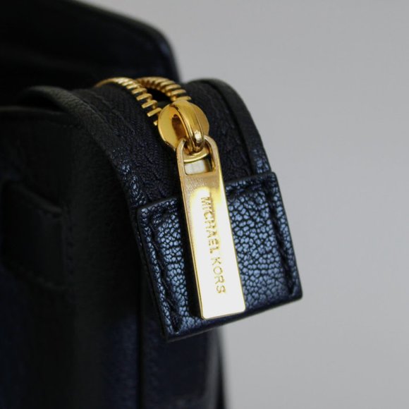 Michael Kors Hamilton Navy Blue Large Leather Satchel with Removable Strap - Picture 11 of 15